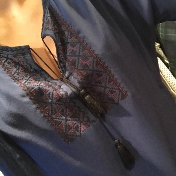 Madewell 100% Silk Embroidered Shift Tunic Prologue Small - Picture 3 of 7